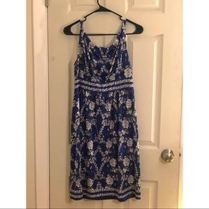 Blue & White Floral Dres
